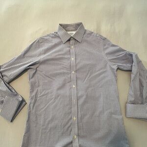 Charles Tyrwhitt Navy and Purple Check Dress Shirt